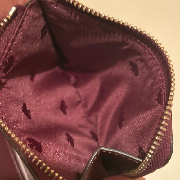 Kate Spade Jackson Forest Floral Small Bifold Wallet Burgundy Pink Cream Mod - Picture 12 of 14